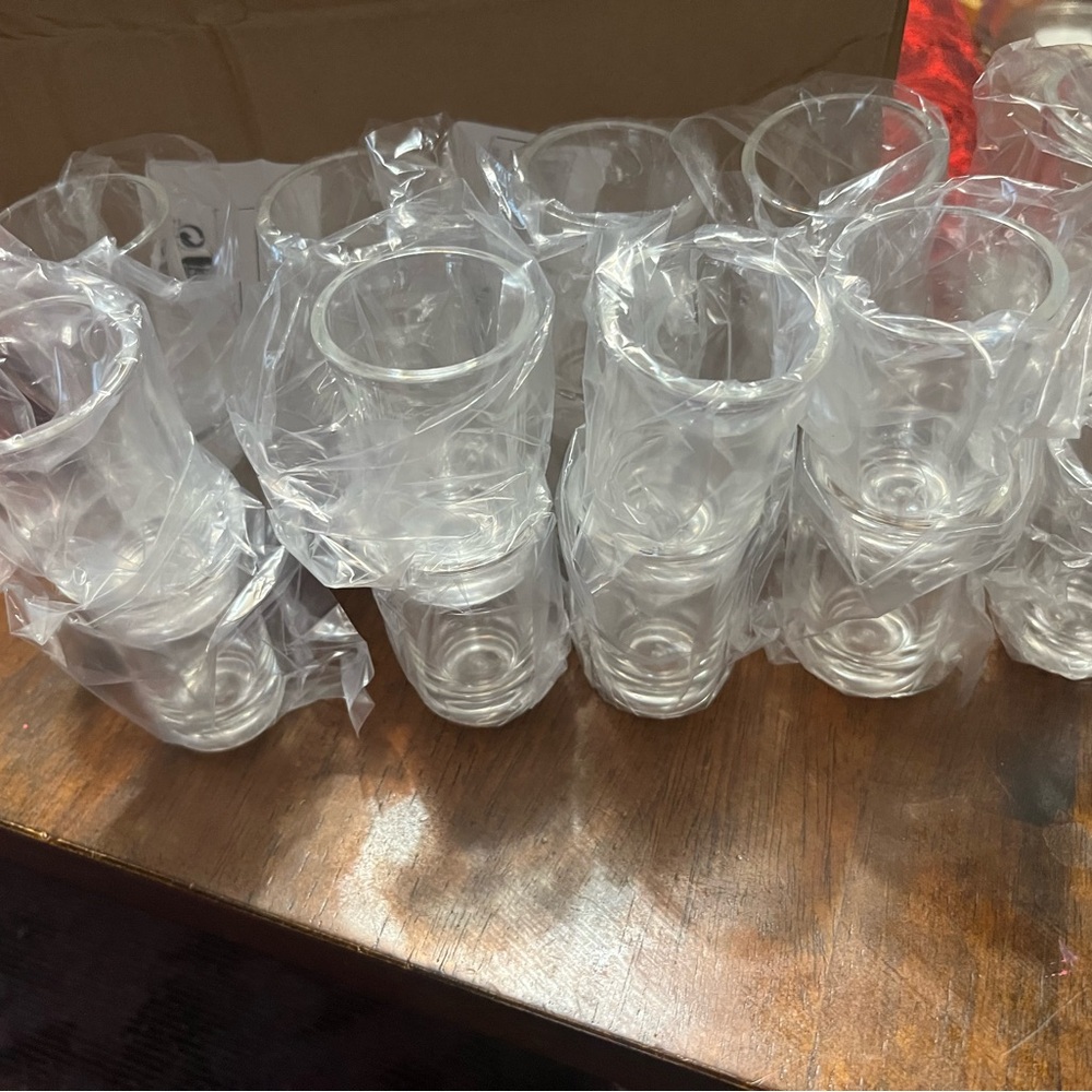 Set of Clear Glass Vases